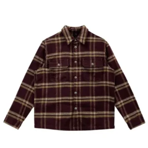 Chrome Hearts Burgundy Work Dog Flannel Shirt