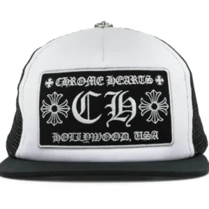 Chrome Hearts CH Hollywood Trucker Hat Black/White