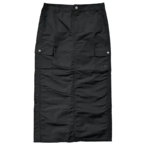 Chrome Hearts Cross Leather Patch Nylon Cargo Long Skirt