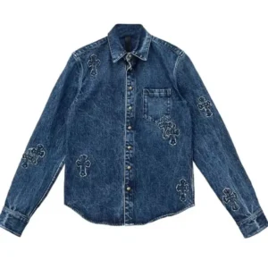 Chrome Hearts Cross Patch Denim Long Sleeve Shirt