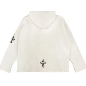 Chrome Hearts Leopard Cross Patch Cashmere Pullover Hoodie