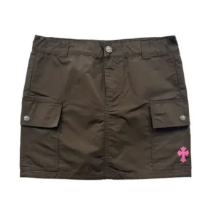 Chrome Hearts Pink Cross Nylon Brown Utility Skirt