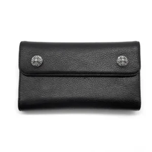 Chrome Hearts Wave Cross Ball Heavy Leather Long Wallet